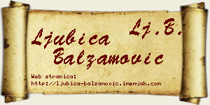 Ljubica Balzamović vizit kartica
